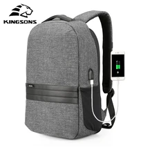 Kingsons сумка для ноутбука 15,6 для мужчин женщин водонепроницаемый Mochila ноутбук 15 дюймов рюкзак для ноутбука повседневный рюкзак с двойным плечом