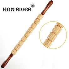 Меридиан стержень массажный валик для тела стучал его талии массаж спины шеи ноги деревянный массажер всего тела Массажная палка