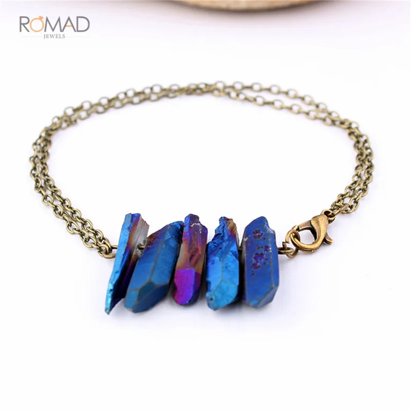 

Romad Women Quartz Link Bracelet & Bangle Natural Irregular Stone Pendant Bracelet Chain Jewelry Gift