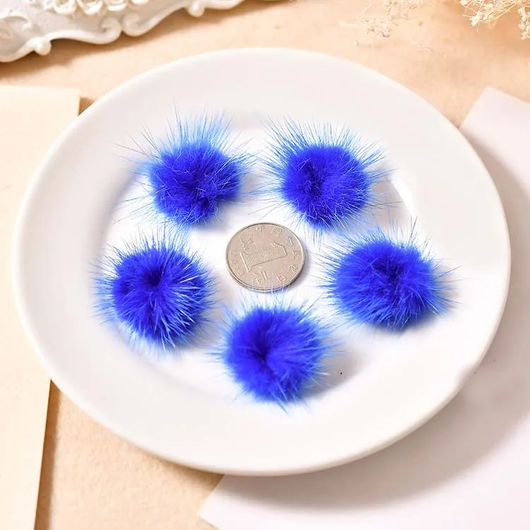 

50 PCS 30mm DIY Handmade Mink Hair Bulb Rabbit Hair Ball Connectors Charm For Jewelry Making