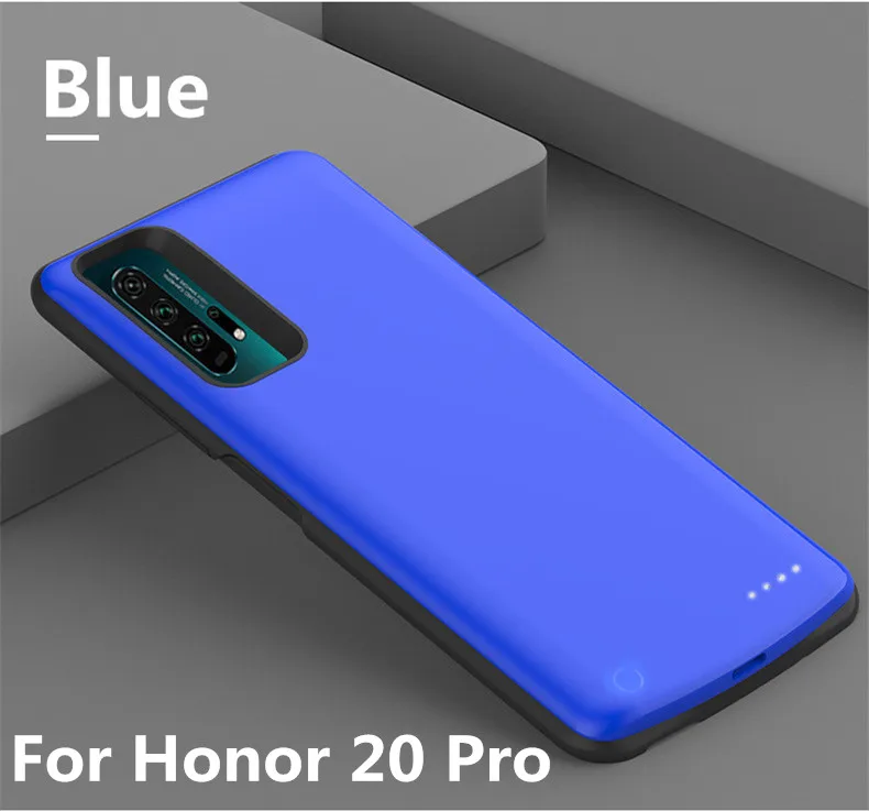 NTSPACE 6500mAh зарядное устройство чехол для huawei Honor 20 Pro Расширенный контейнер для аккумуляторных батарей для Honor 20 портативный Банк питания крышка - Цвет: Blue for 20 Pro