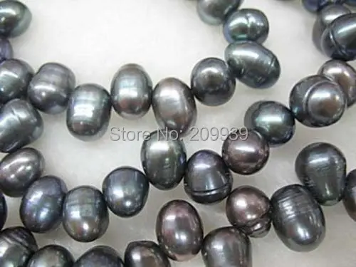 

huij 00298 loop necklace black freshwater pearl rice beads 60