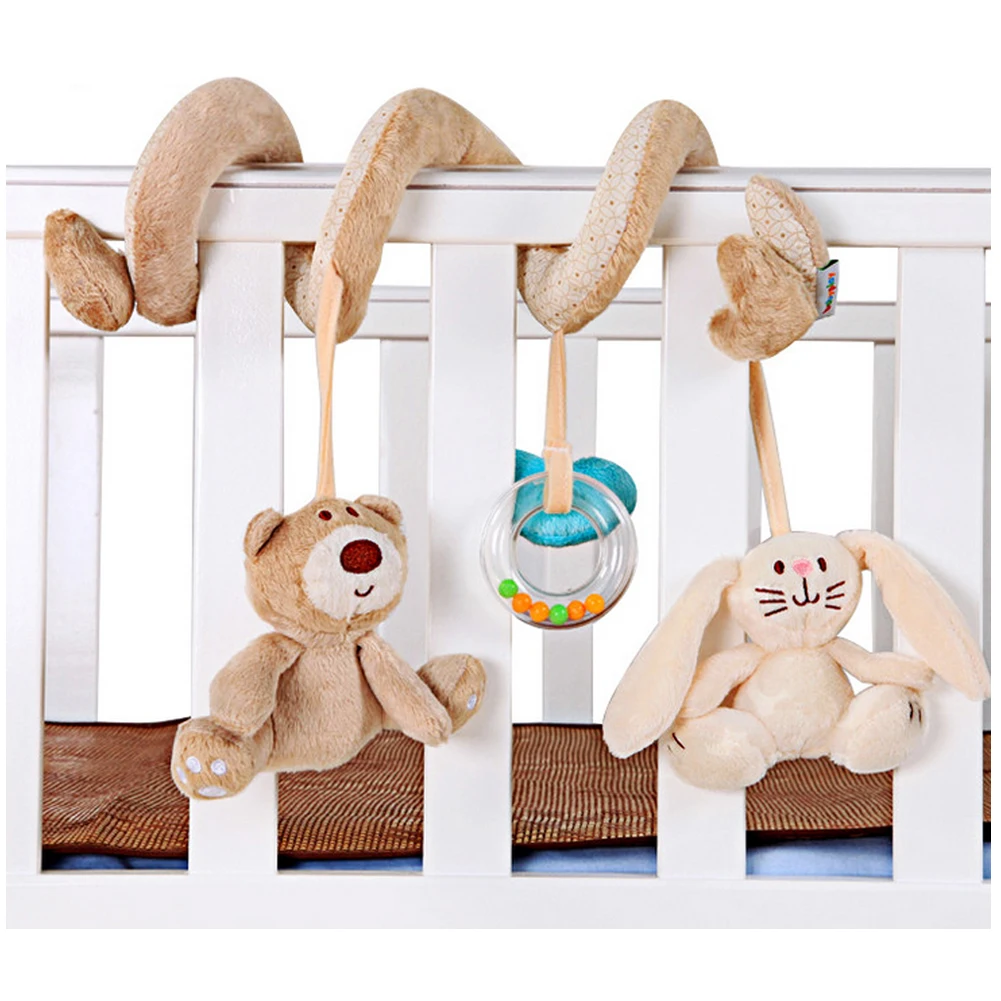 

1PC Hanging Car Seat Toys Baby Activity Spiral Wrap Around Crib Bed Bassinet Stroller Rail Toy with Rattle