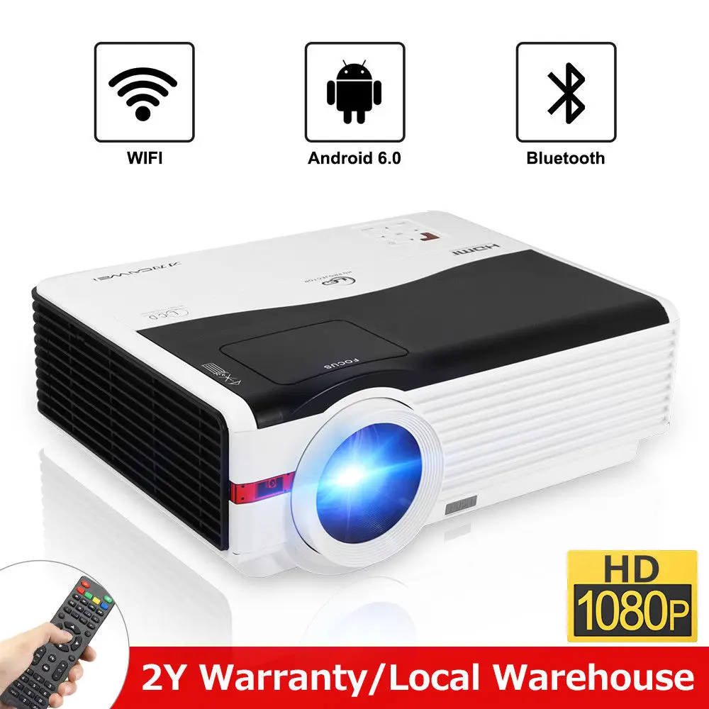 

Smart LED LCD Android WIFI Projector Home Cinema Bluetooth Mobile Beamer Full HD Video Proyector For TV Smartphone Laptop
