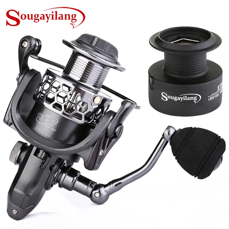 Sougayilang 13 + 1BB roulements à billes carpe pêche moulinet avec bobine De rechange bobine Max glisser 12KG roue Carretilhas bobine De Pesca