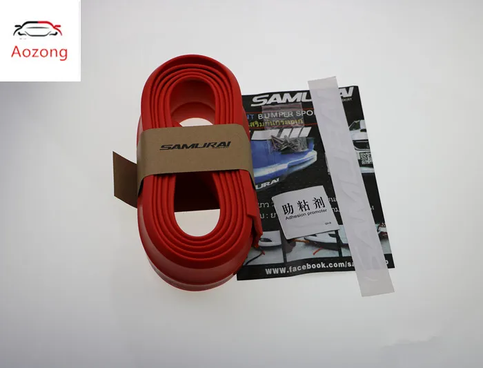 

Universal Bumper lip Samurai Rubber Skirt 2.5M Length TPVC Lip Skirt Protector Universal Car Front Lip Bumper Rubber Strip