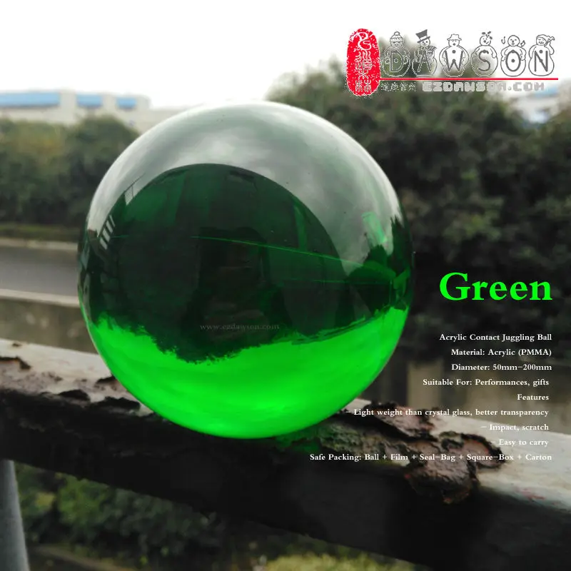 100 мм акриловый мяч для жонглирования(Цвет: зеленый) контактный Магический Шар Dia. 10 см сценический пластиковый шар