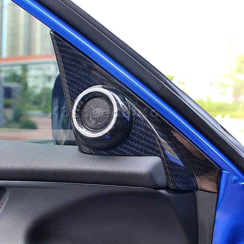 Для Honda Civic 10th 2016-17 передней двери стерео Динамик Крышка отделка 2 шт. углерода Волокно Стиль автомобиль-Стайлинг