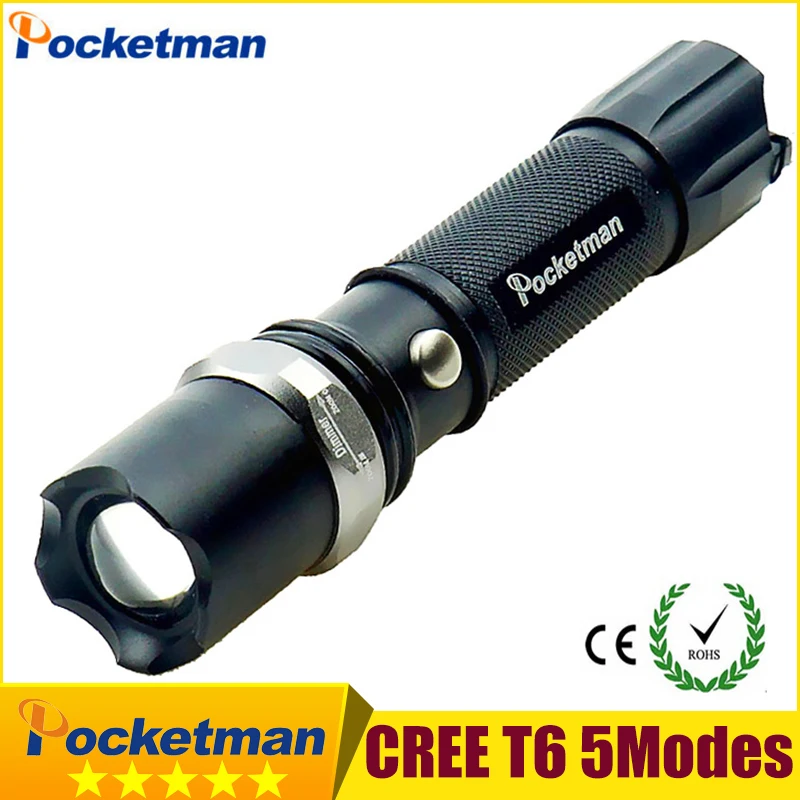 

USA FT17 LED Torch Zoomable LED Flashlight Torch linternas XM-L T6 3800LM for AAA or 1xRechargeable 18650 battery