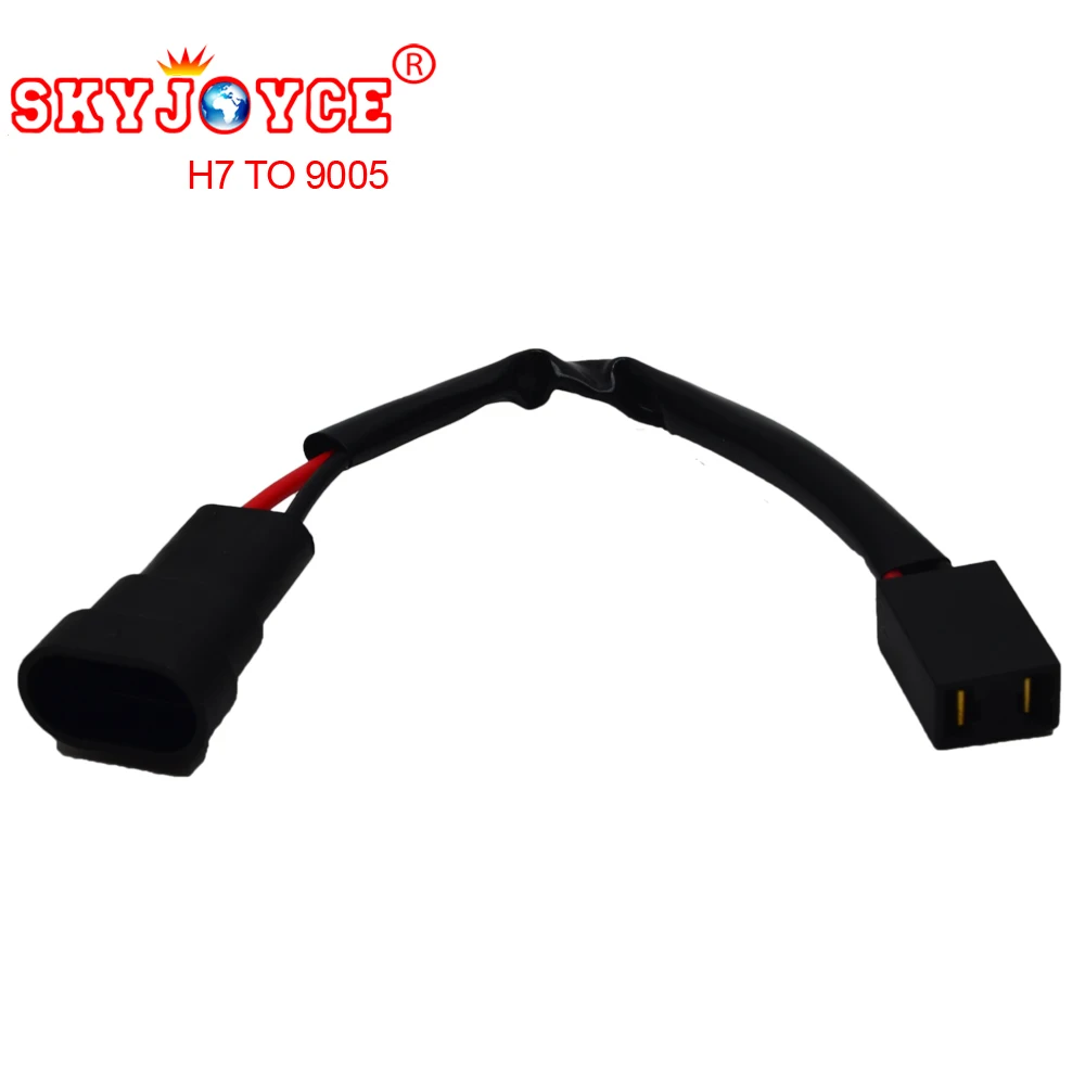 

2X SKYJOYCE Adapter cable Socket H1 H3 H7 to power plug Female H7 to 9005 male connector power cable wire for car headlight bulb