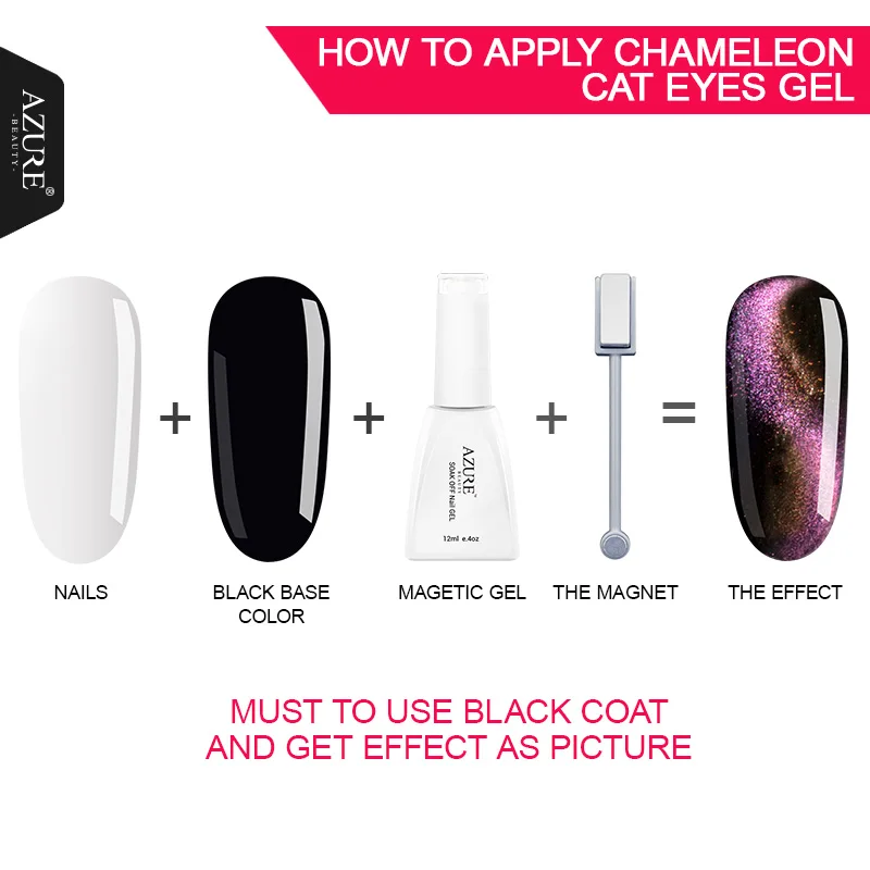 Azure Beauty Magical Chameleon Magnetic Nail Gel Polish 12ML 3D Cat Eye Effect Soak-off UV Gel Need Magnet Stick Nail Gel
