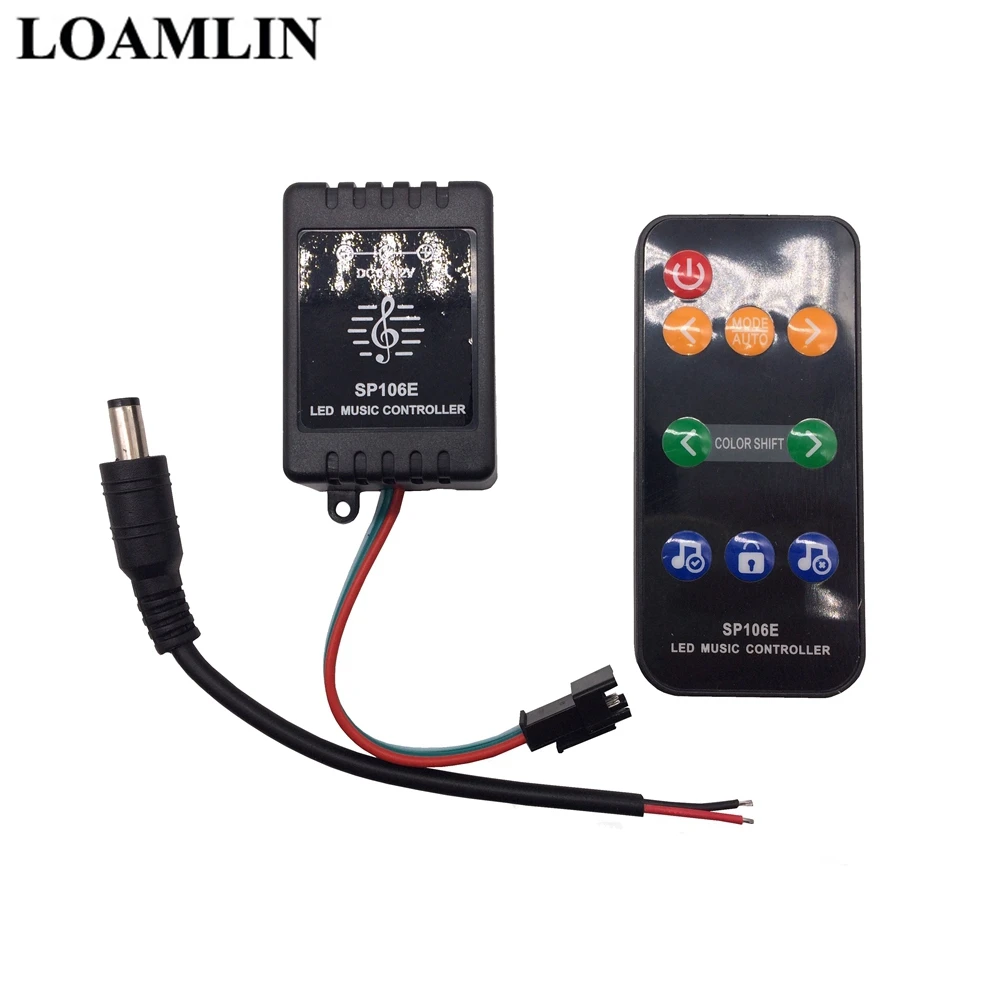 

SP106E 9keys Led Strip Music Controller WS2811/WS2812B/SK6812/1903/6803 Magic Led Digital Colorful Music Controller DC5V-12V