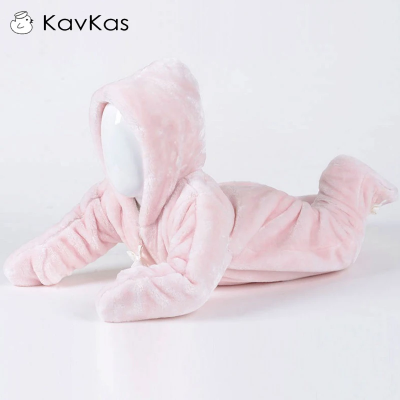 Kavkas/Детские комбинезоны с капюшоном Меховая зимняя теплая одежда принцессы