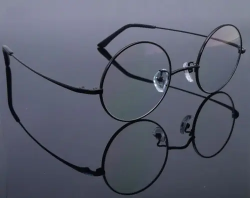 Agstum 44 мм чистый титан винтажные круглые оптические гибкие оправы очков очки 8786 - Цвет оправы: Black