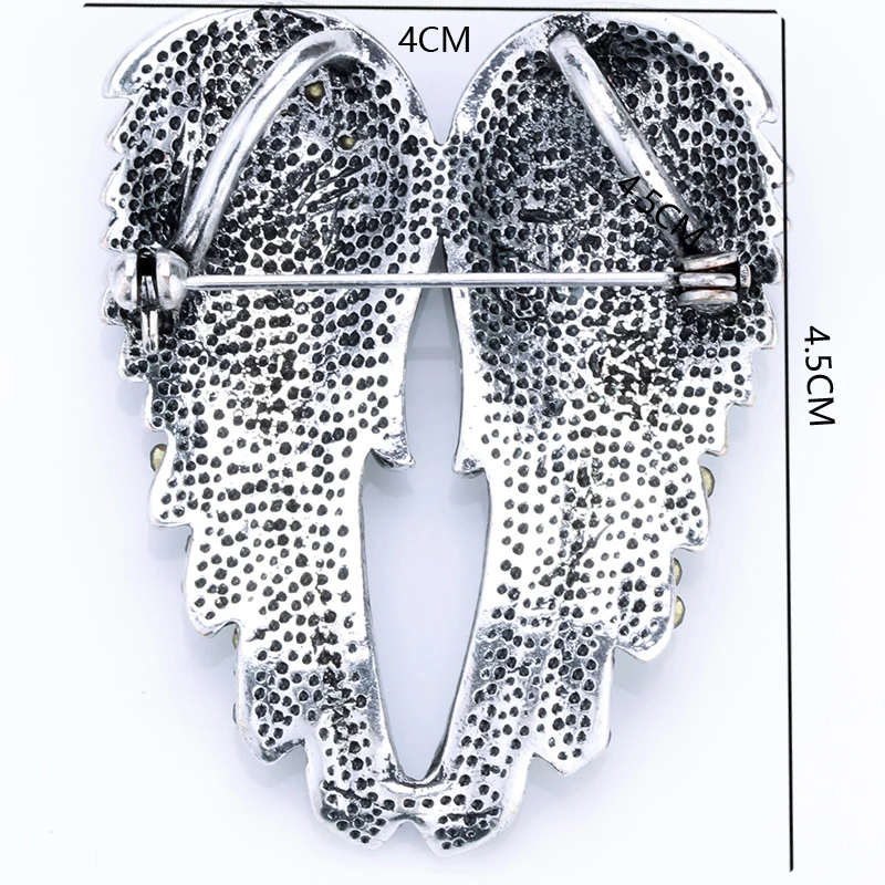 YACQ Ангел брошь крылья булавка, кулон для женщин Байкер ювелирные изделия подарки для мамы ее жены подруги W кристалл дропшиппинг BD03