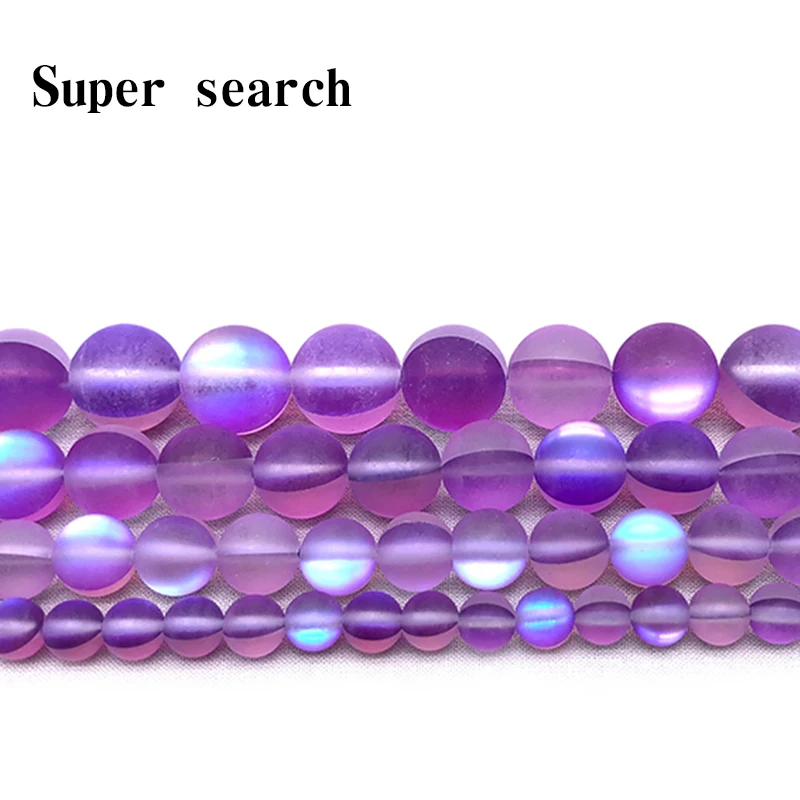 

Dark Purple Frost Moonstone Gem Matte Round crystal Beads 6 8 10 12MM Fit Diy DIY Chrams Necklace Bracelets For Jewelry Making