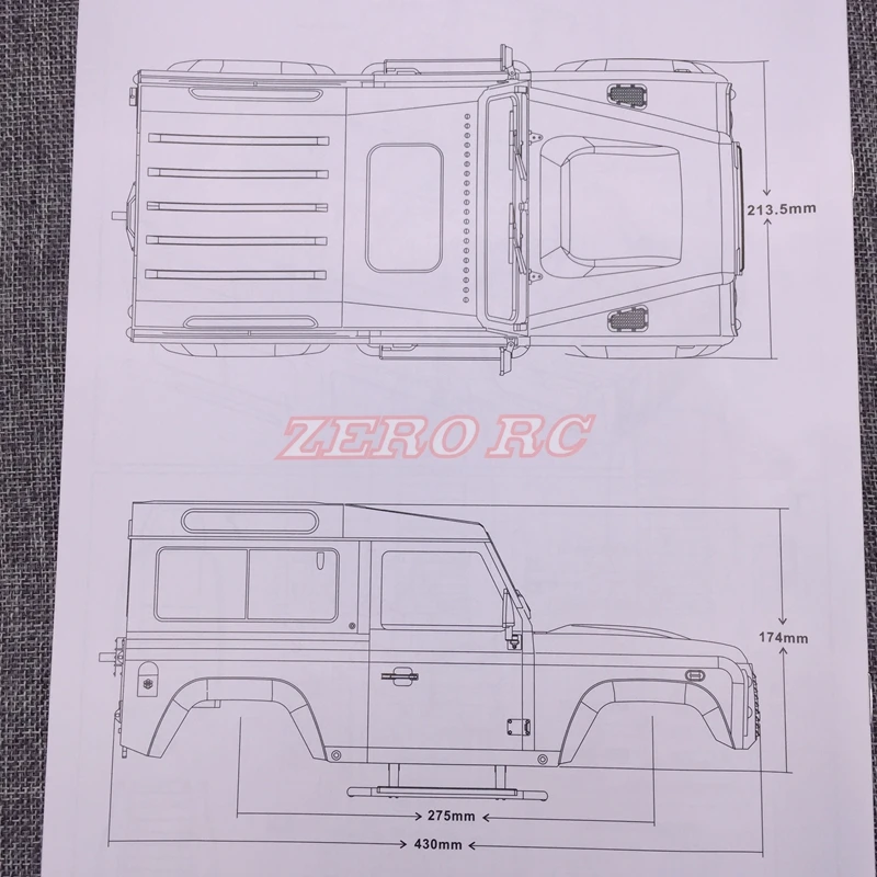 1/10 RC весы Gelande II D90 жесткий пластиковый корпус комплект 275 мм Колесная база дверь может открываться для RC4WD D90 шасси