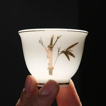 

2PCS/Lot 50/70ml White Porcelain Teacup Chinese Kung Fu Tea Set Drinkware Teaware Master Mini Tea Bowl Art Teacups As Collection