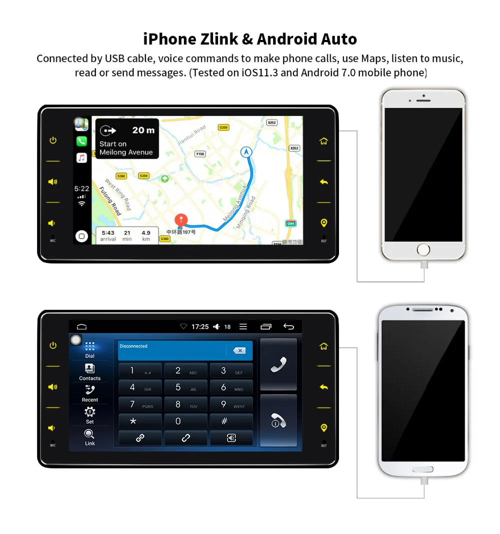 Cheap ARKRIGHT 6.2" 1din 4GB 32GB SC9853 Octa Core Universal Car Radio Audio Stereo GPS Navigation Carplay Head Unit Multimedia Player 5