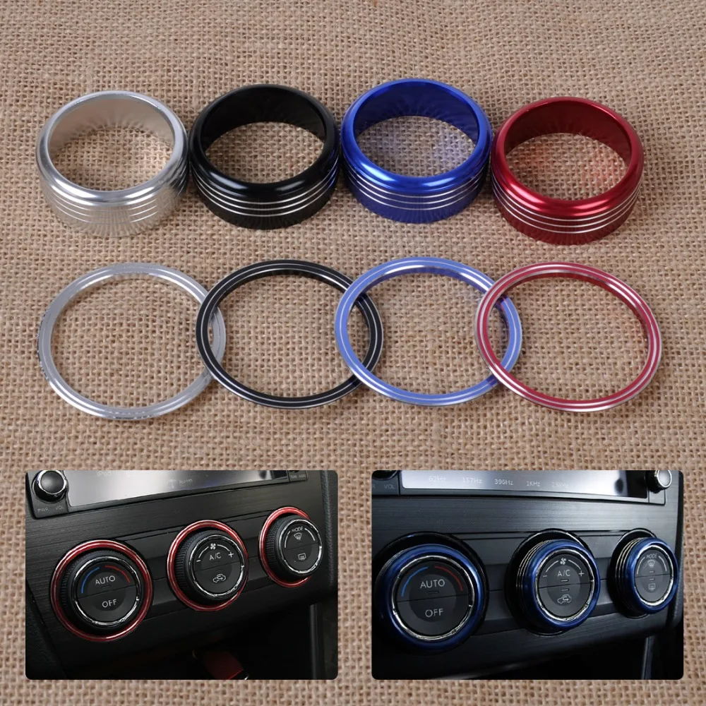 

DWCX Car Interior Decoration 6pcs Air Conditioning Button Knob Ring Cover kit for Subaru Forester XV 2013 2014 + Impreza 2012 +