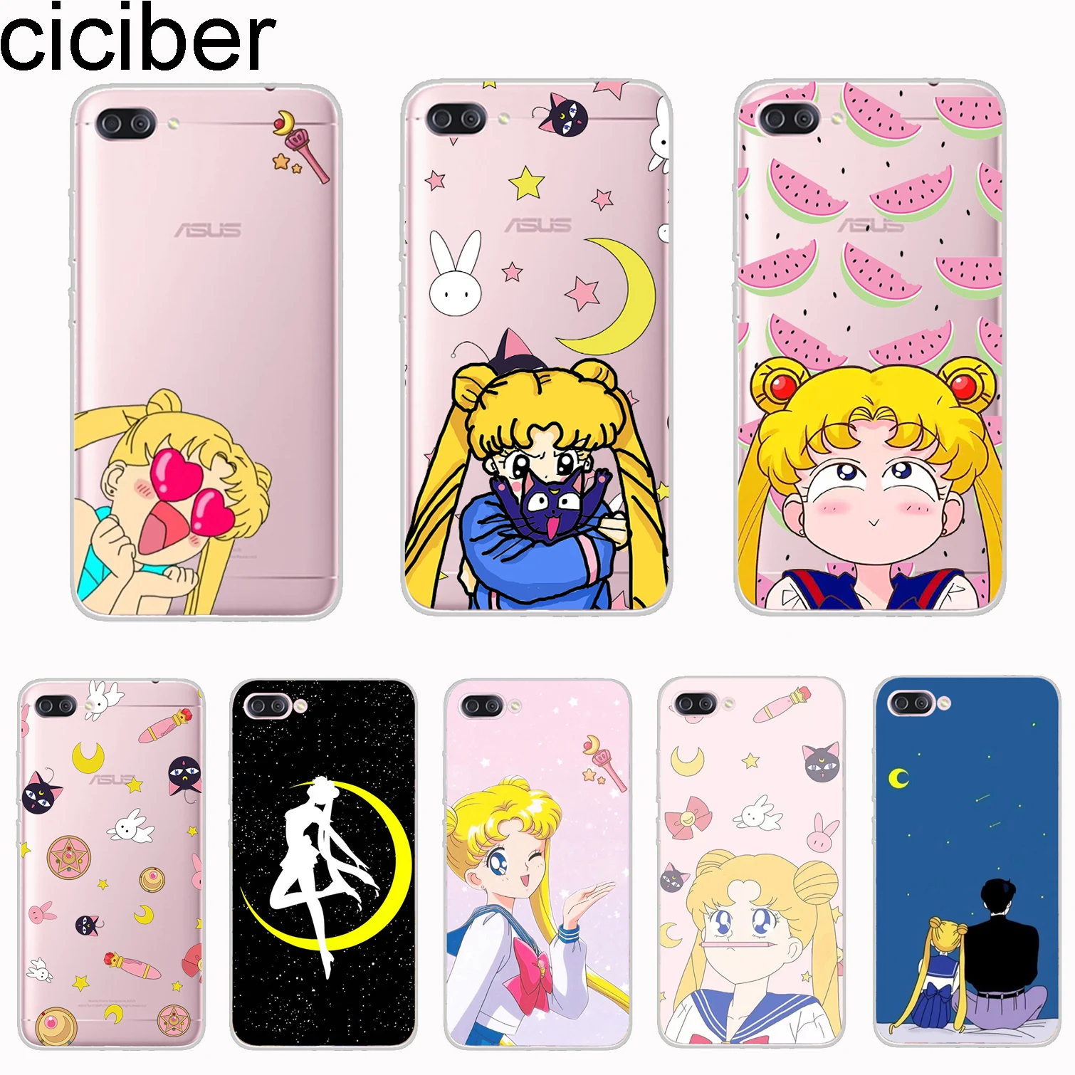 

ciciber Cover For ASUS Zenfone 3 Max ZC520TL For ZenFone Live 3 GO ZB501KL ZB500KL Phone Cases Soft TPU Anime Girl Sailor Moon
