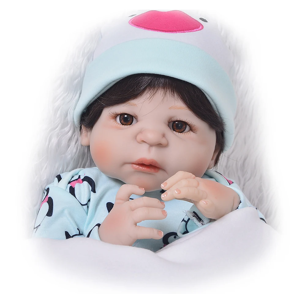 Белая кожа Reborn Baby полностью силиконовые виниловые куклы имитация настоящего ребенка реалистичные игрушки для девочек и мальчиков Reborn Bebe рождественские подарки
