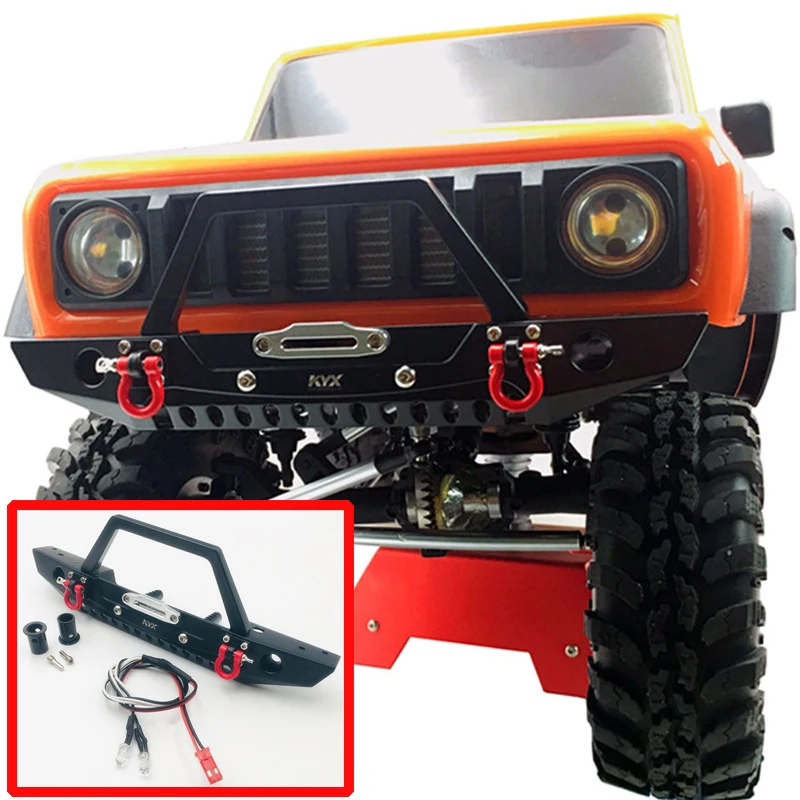 

1set Simulated RC Crawler Cars Redcat GEN8 Front Bumper Protective Guard Anti-collision Bar Bracket w/LED Light Trailer Hook