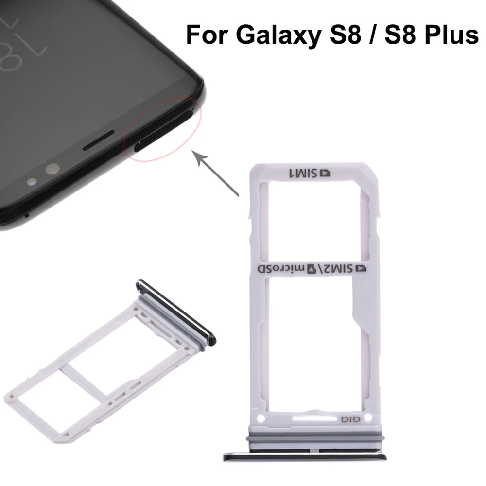 Bandeja de tarjeta SIM Dual/bandeja de tarjeta Micro SD para Samsung Galaxy S8 / S8 Plus|Adaptadores de tarjeta SIM| -
