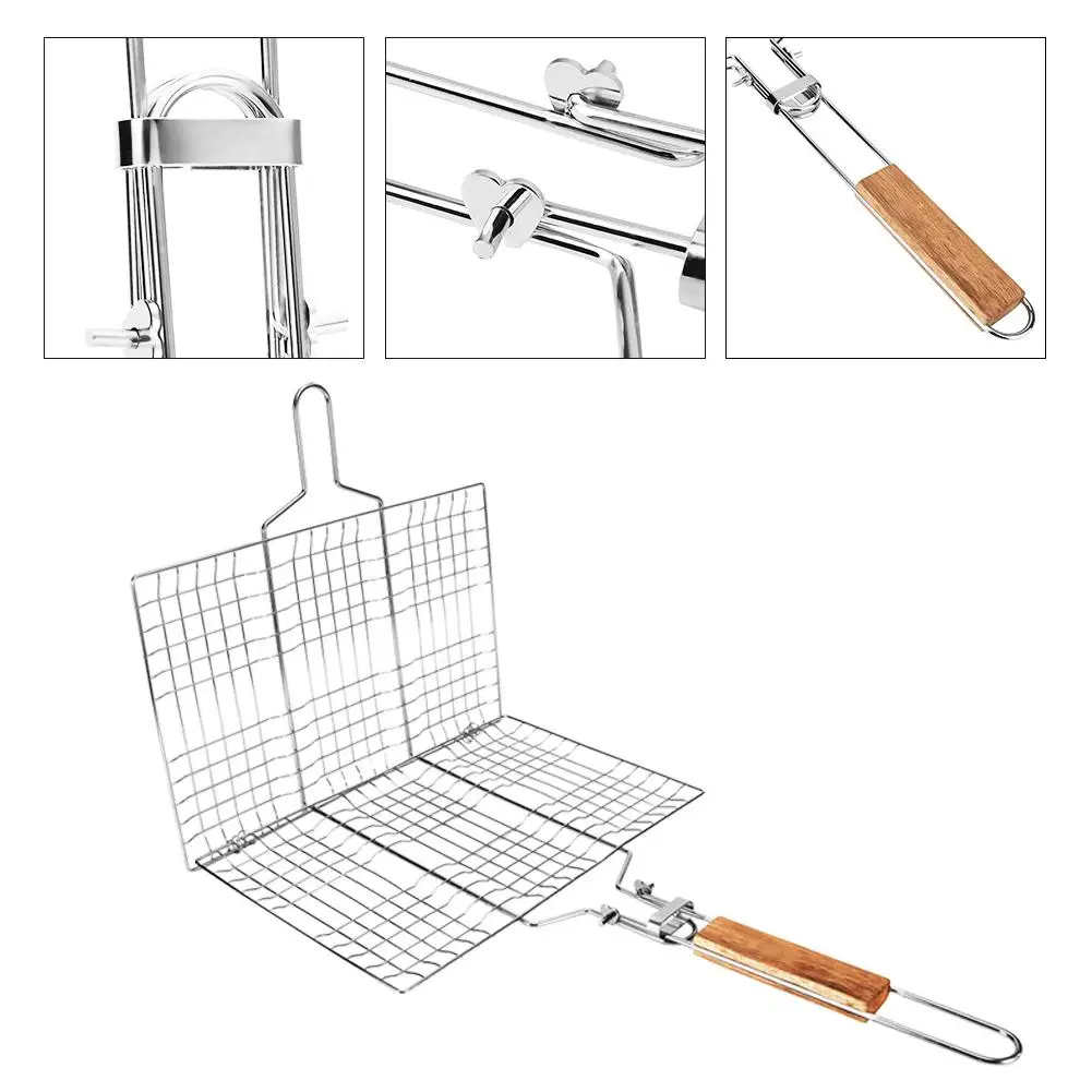 Барбекю проволочные сетки Складная шашлычница гриль на гриле Рыба Клип Лук roastoutside кемпинг инструмент кухонные аксессуары