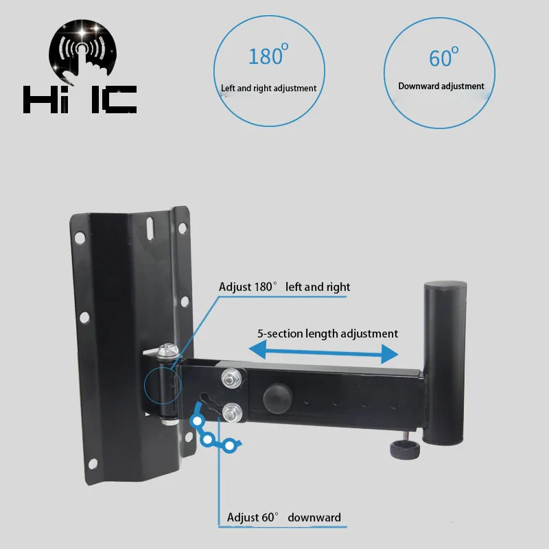 2 шт., Регулируемая металлическая стойка для динамиков, Настенный монтажный кронштейн, крепления для объемного динамика, настенный кронштейн 35 кг, загрузка