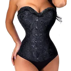 Для женщин пикантные Push Up Shapewear Overbust Корсет Бюстье Корсеты из парчи талии Cincher Shaper Топ сталь костей стимпанк средства ухода за кожей