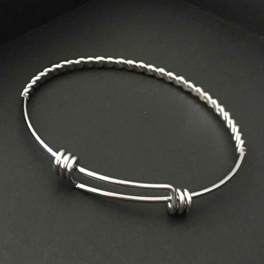 3pcs Lot silver Stainless Steel adjustable bracelet Steel Wire Chain