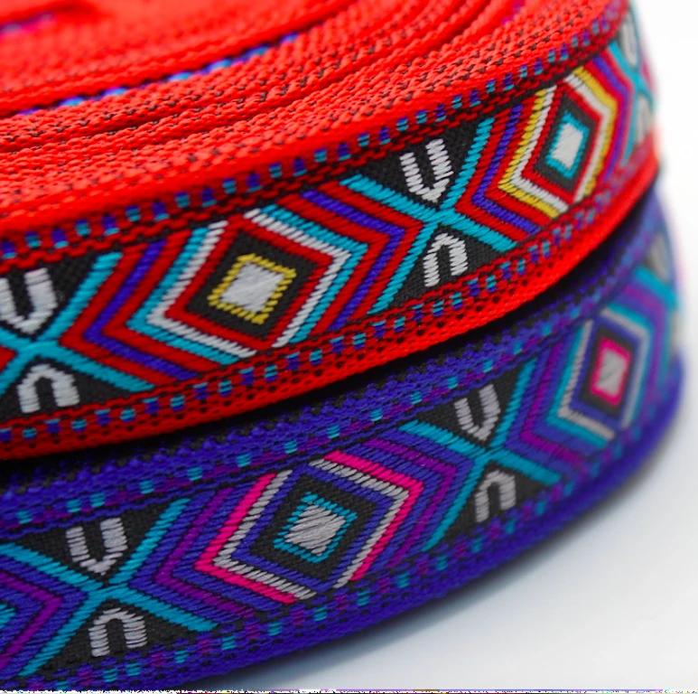 

ethnic embroidery jacquard webbing woven tape ribbon lace trim 1.7cm tribal boho DIY garment bag gift accessories native zakka