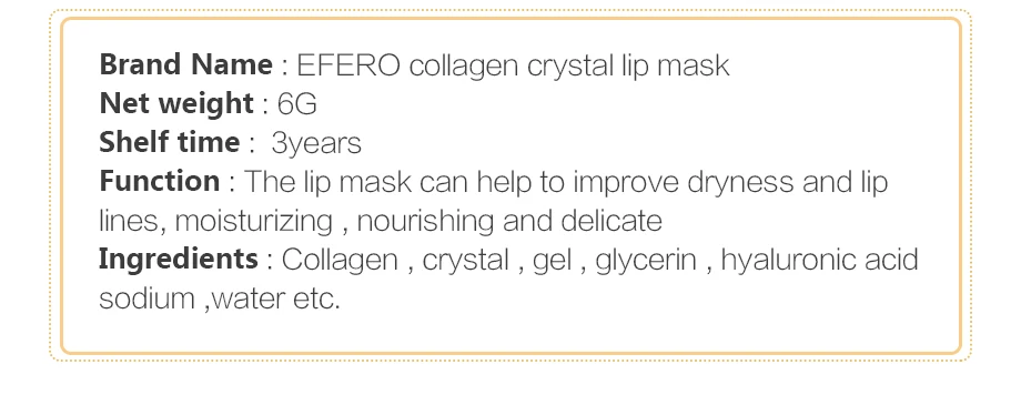 EFERO Золотая коллагеновая эссенция маска для губ увлажняющая для губ спа Питательный гель для губ Pacth пополнение губ водопроводчик 15 шт
