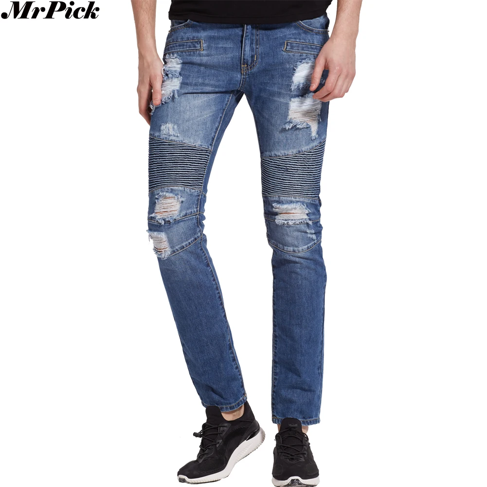Buy 2017 New Men Ripped Skinny Jeans Hip Hop Urban