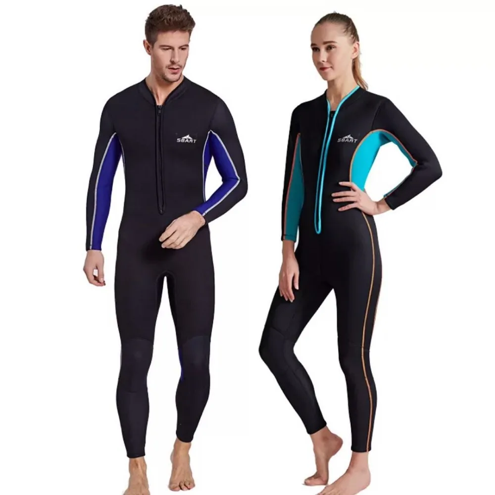 3 мм Noeprene Wetsuit женские, мужские термальные гидрокостюмы, полный костюм с длинными рукавами для подводного плавания, серфинга, подходящие для пары на молнии спереди