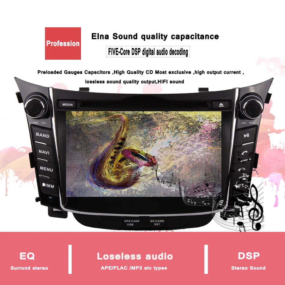 Best Octa Core android 9.0 car dvd gps player 1024*600 For HYUNDAI i30 2011 2012 2013-2017 gps navigation car stereo audio video AUX 3