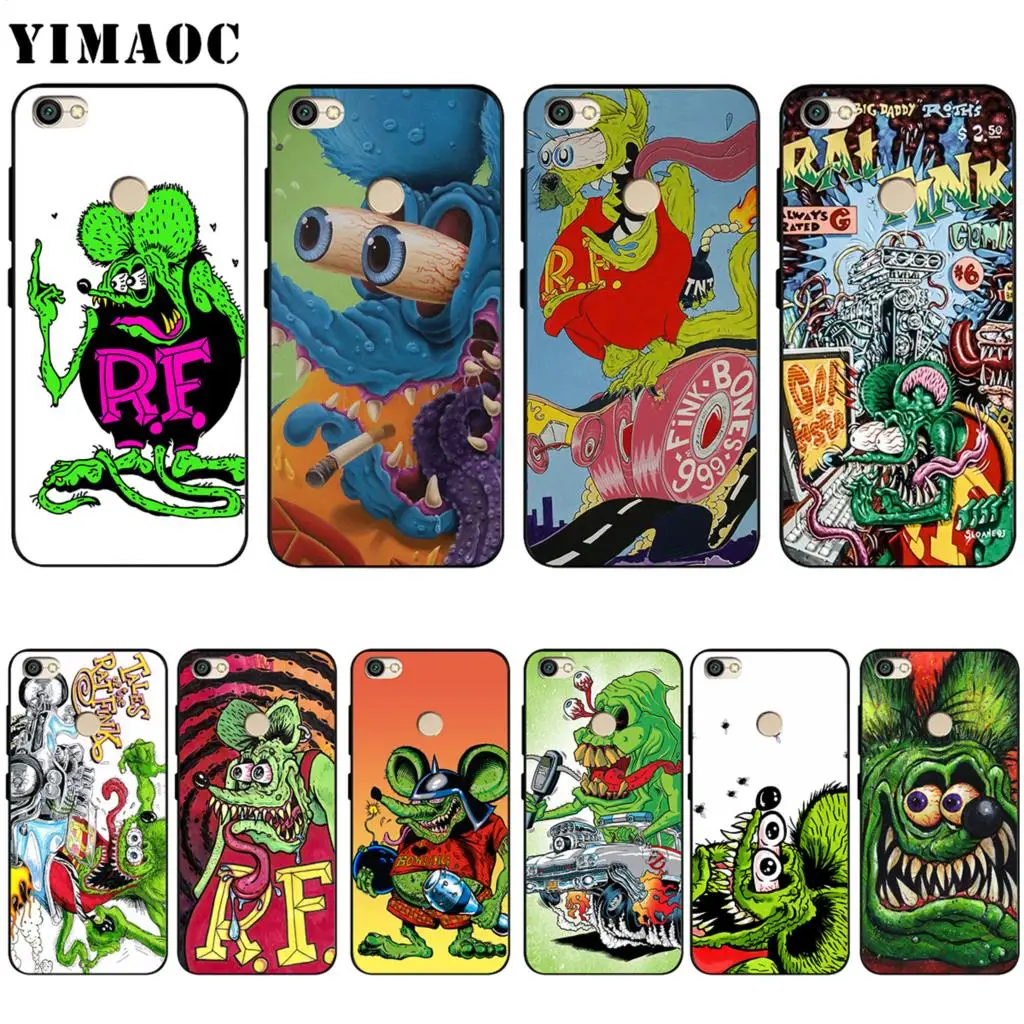 Силиконовый чехол YIMAOC Tales of the Rat Fink для Xiaomi Redmi Note 4 4x 4a 5 5a 6 8 Pro Prime Plus|Бамперы| |