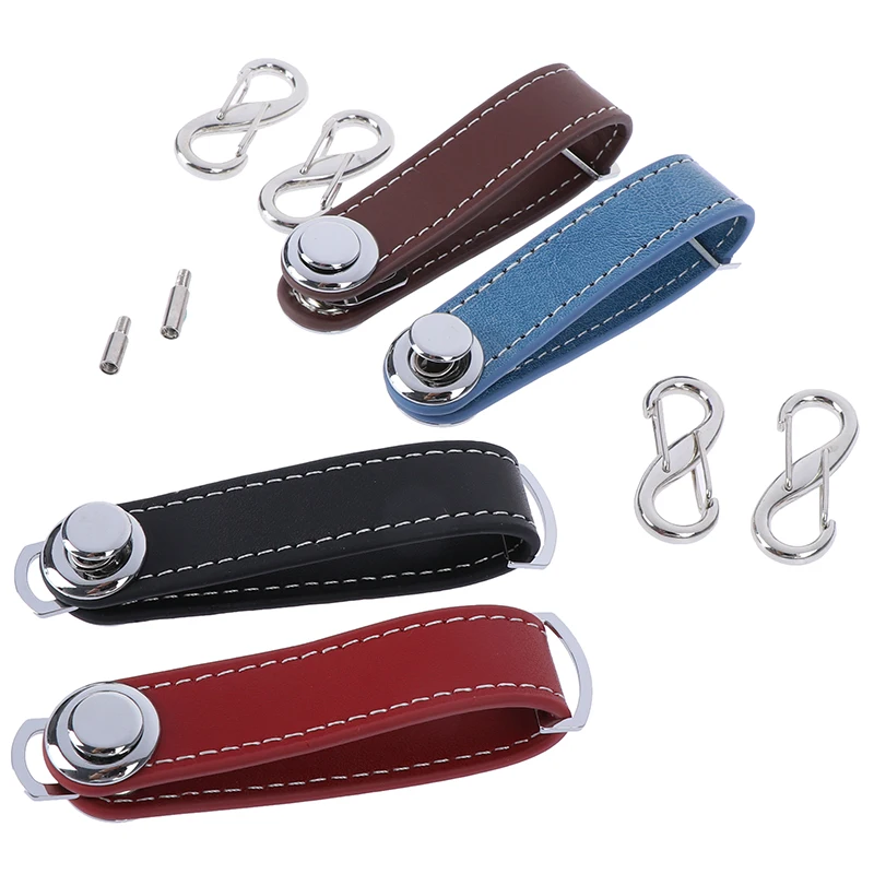 

Portable Leather Compact Key Ring Smart Holder Keys Organizer Clip Key Chain Pocket Tool Multifunction Tool Key Chain Rings