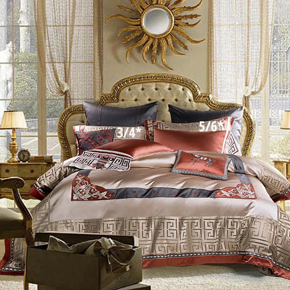 Svetanya luxury Brocade Bedding Set king queen double size Bed Linens