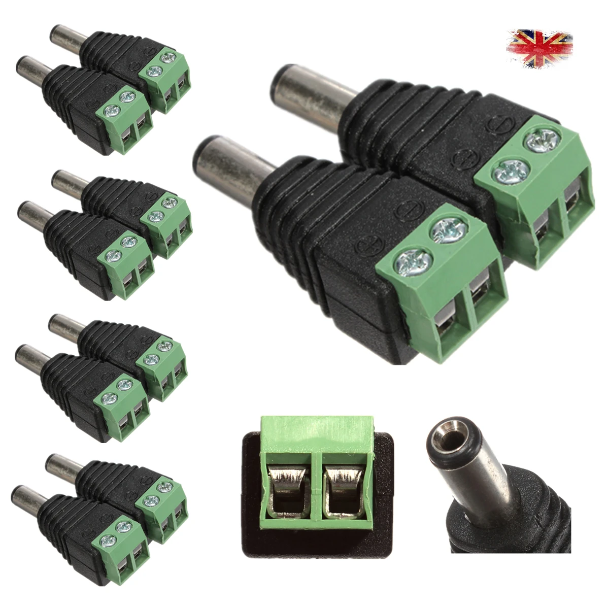 2.1x5.5mm No Soldering Power DC Jack Plug Socket dc Connector Female Male DC Plug Jack Adapter