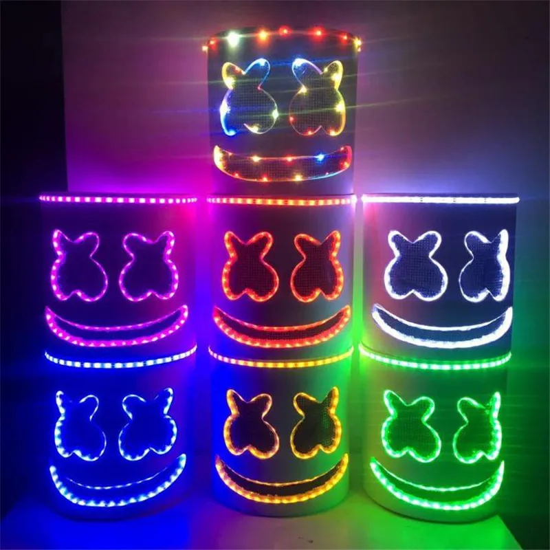 Spun sugar Dj Marshmello светящийся светодиодный шлем косплей реквизит ночной клуб