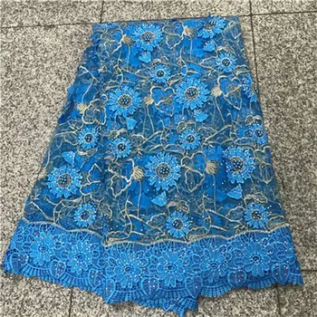 

Graceful parrty apparel tulle cord lace cloth French net lace fabric with 3D flower VRN132(5yards/lot)