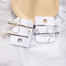 1 комплект корейские минималистичные Металлические Заколки для женщин имитирующая жемчужная шпилька для волос с бантом золотистые Серебристые аксессуары для волос