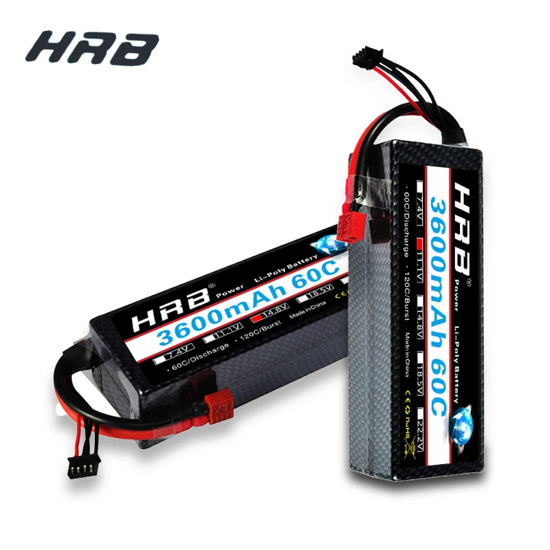 

HRB FPV Lipo 2S 3S 4S 3600mAh 7.4V 11.1V 14.8V 60C 120C W Stap Hard Case Battery For RC Car FPV Quadcopter Helicopter Airplane