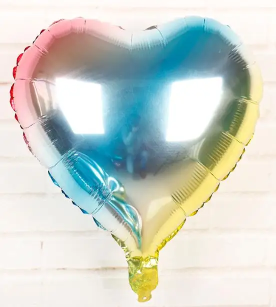 5 шт., 18 дюймов, радужные шарики из фольги разных форм, украшения для дня рождения, Детские праздничные принадлежности для маленьких девочек, свадебные сувениры, воздушные шары - Цвет: 5pcs gradient heart
