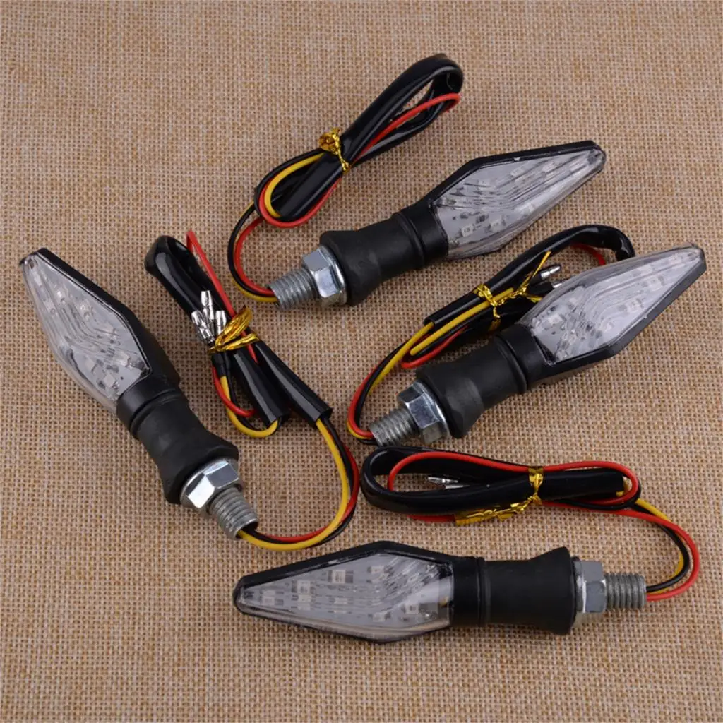 

DWCX 4pcs 12V Universal Double Face Motorcycle LED Turn Signal Indicator Blinker Warning DRL Light 2 color Amber & Blue
