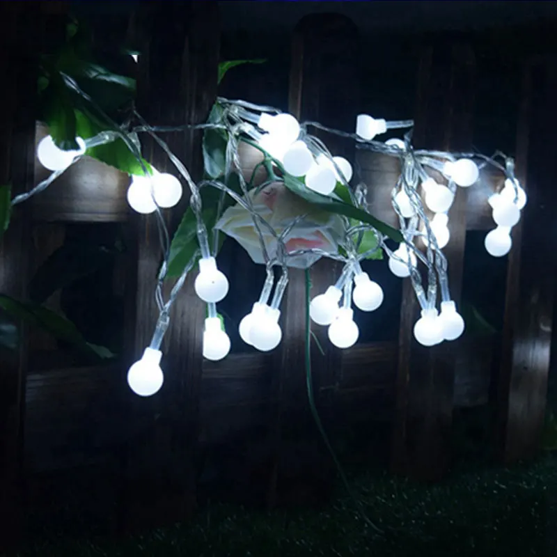 HoozGee солнечное освещение 30 светодиодный открытый сад маленький белый шар сказочная лампа Рождественский свет для дома двора вечерние декоративные светильники - Испускаемый цвет: Белый