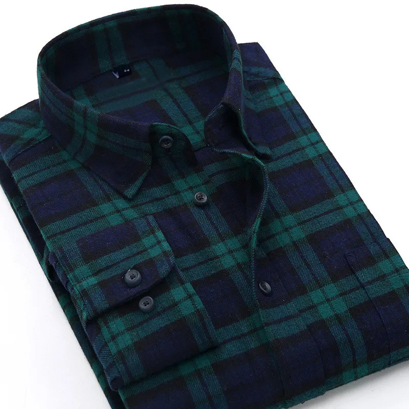 Prix Chemise à carreaux 2019 nouveau automne hiver flanelle rouge Chemise à carreaux hommes chemises à manches longues Chemise Homme coton mâle chemises à carreaux