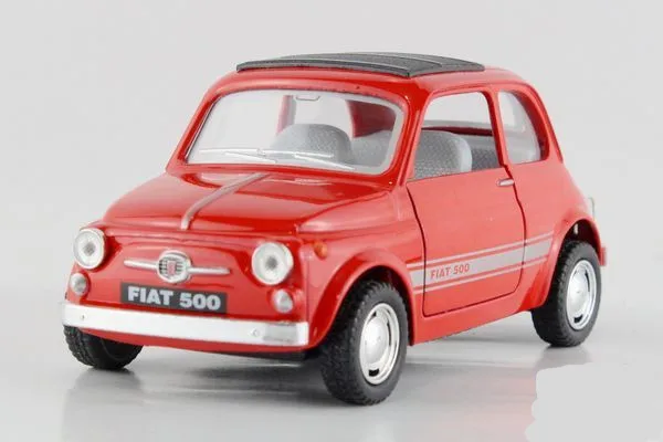 Новые 4 вида цветов черный красный синий модель сплава 1:24 мини FIAT 500 две двери можно открыть задерживаете Oyuncak араба игрушки для детей